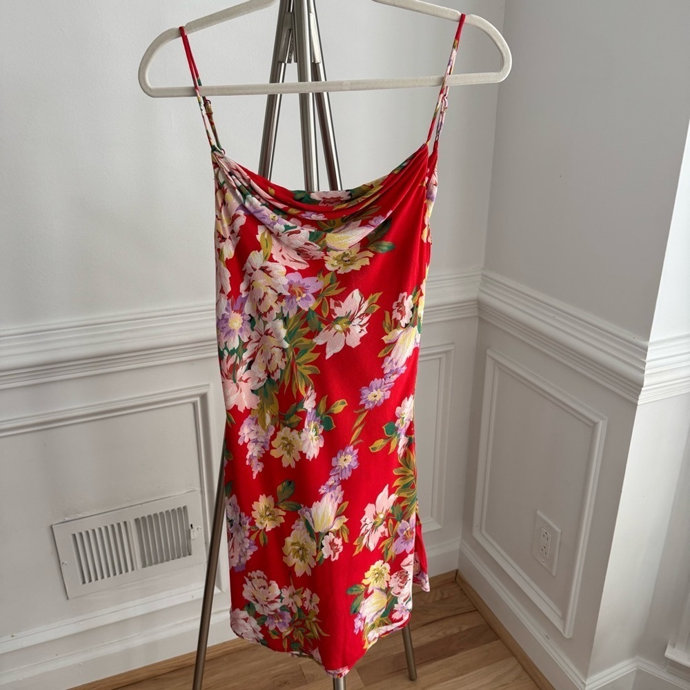 PRIVACY PLEASE x REVOLVE Red Floral Mini Summer Dress Size XS - Picture 3 of 7